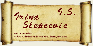 Irina Slepčević vizit kartica